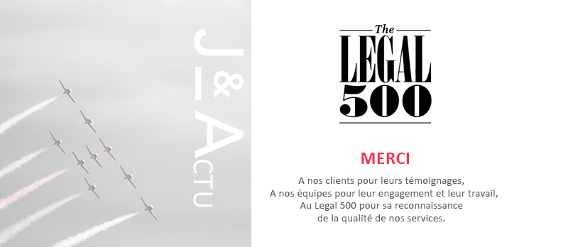 JOFFE & ASSOCIES CLASSÉ POUR 8 EXPERTISES PAR LE LEGAL 500 – EDITION 2020